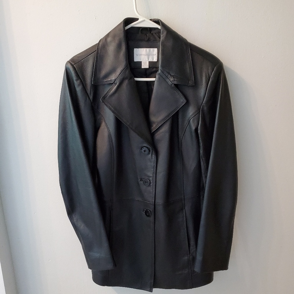 Worthington 100% Leather Coat NWOT